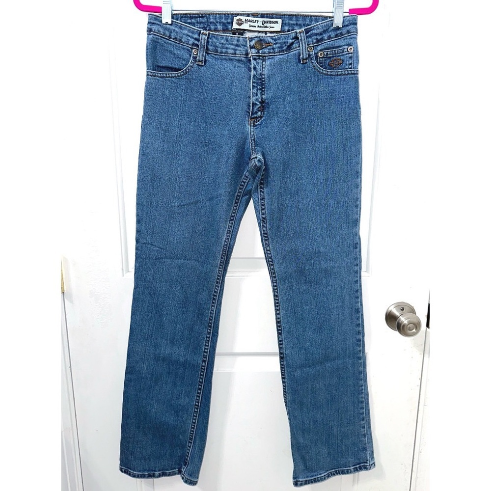 Harley Davidson Jeans Womens Blue Size 6 Boot Cut Mid Rise Medium Wash